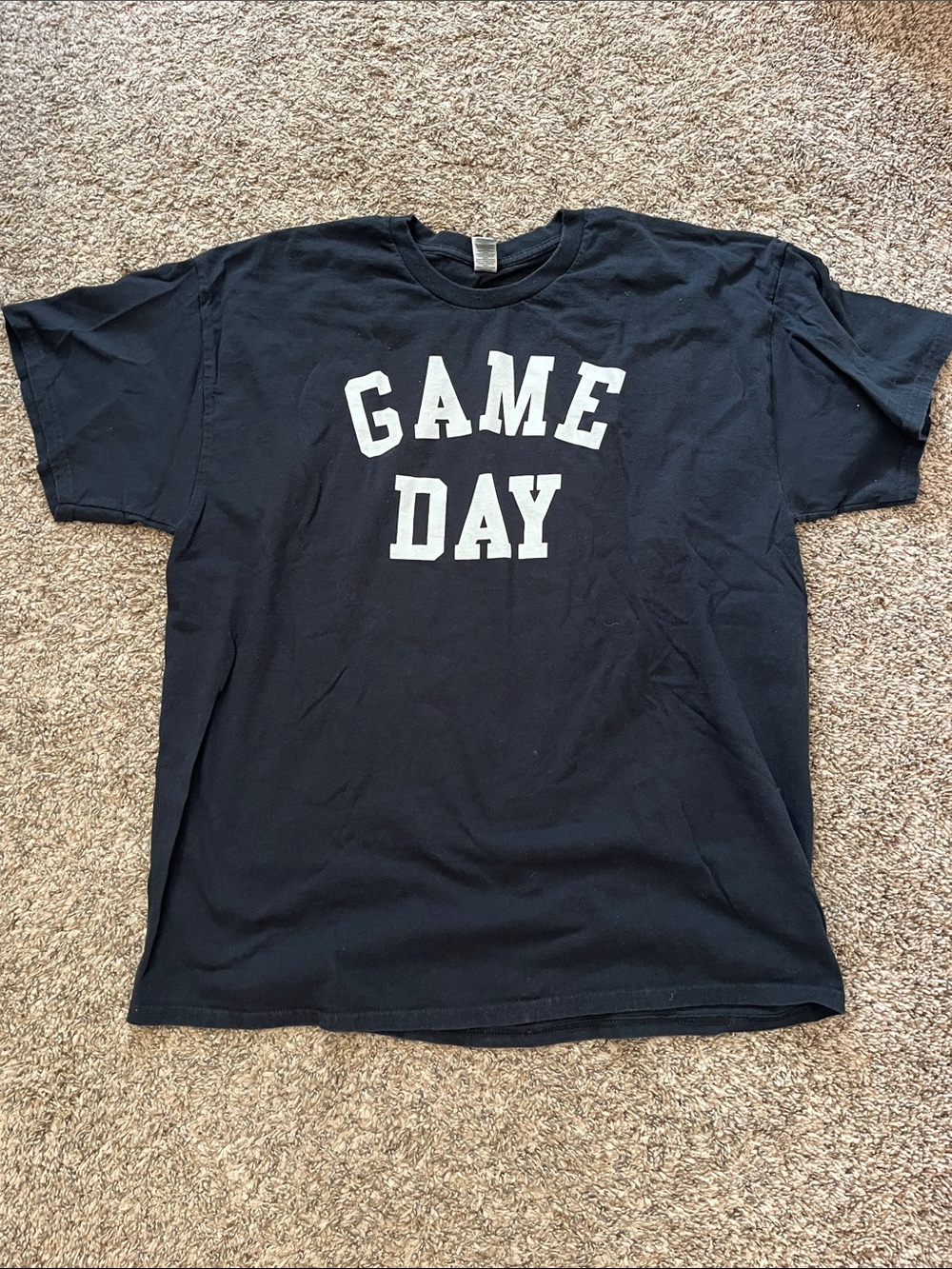 ✏️ ☀️ 🎃 Gildan Black T-Shirt with White GAME DAY Graphic